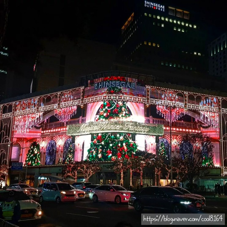 서울 명동 가볼만한 곳, 멋진 크리스마스 미디어파사드, 신세계백화점 본점