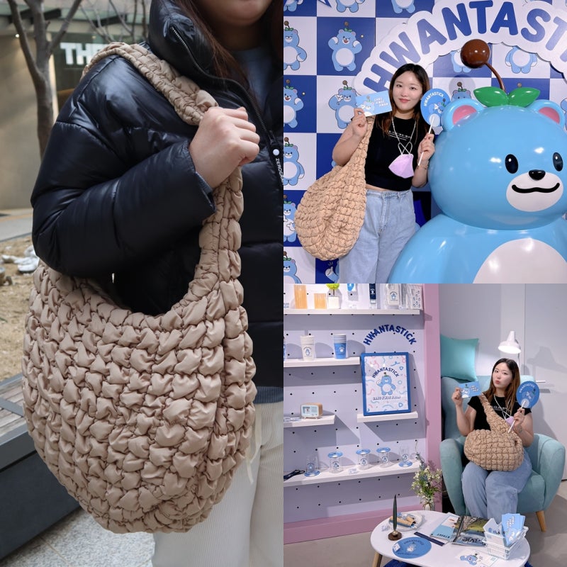 제니 코스 가방 퀄티드 오버사이즈 숄더백 구름백 베이지 COS 너무 편해