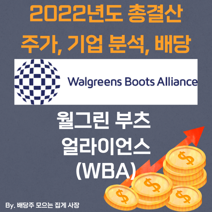 [월그린 부츠 얼라이언스] 2022년도 총 결산 WBA, WBA 주가, WBA 주식, 기업 분석, 배당 지급일, 배당락일, 배당 성향, 배당 수익률, 배당 성장률