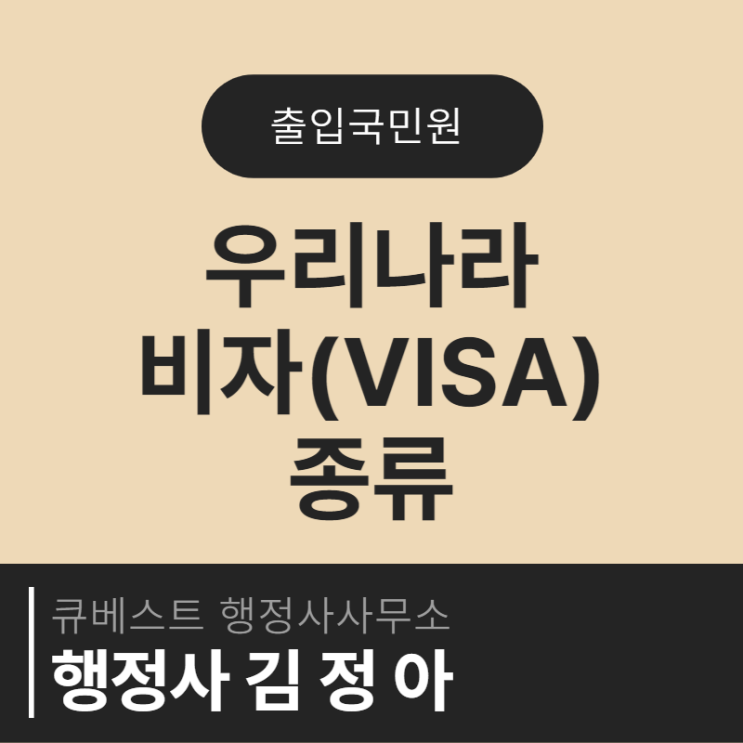  우리나라 비자(VISA) 종류