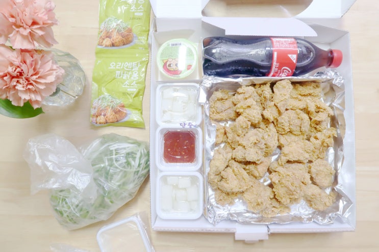  산본 네네치킨 오리엔탈 파닭 순살 배달 후기