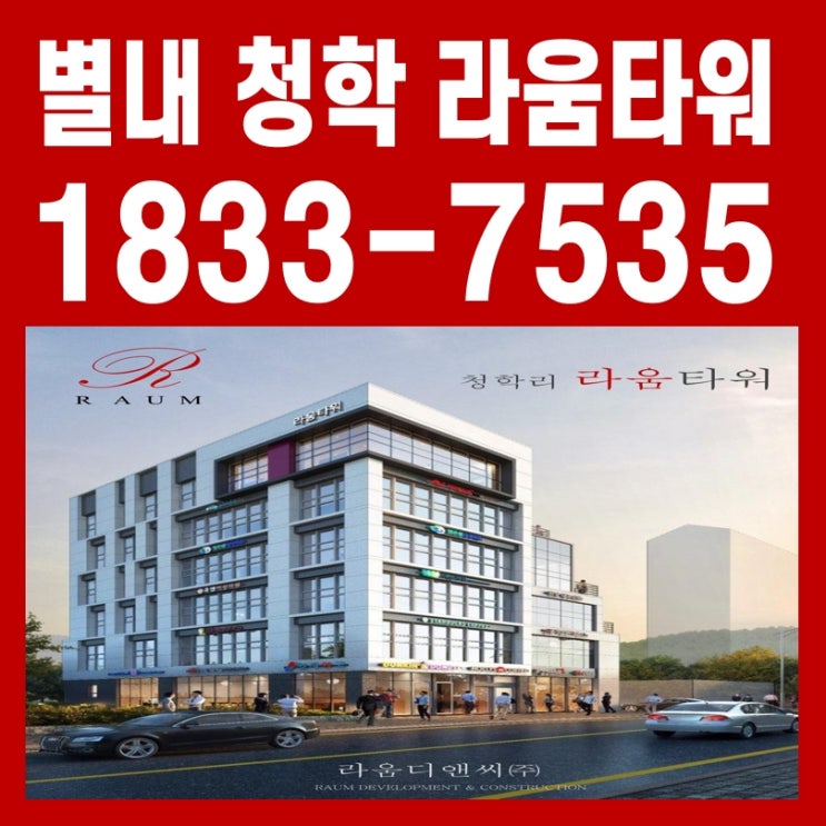 라움타워 남양주시 별내면 청학주공단지 앞 상가 임대,통 분양