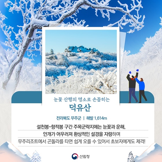 겨울 눈꽃이 내려 아름다운 설산 추천!