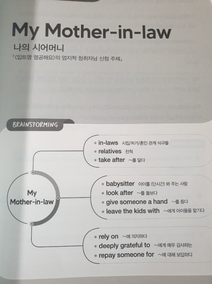  입트영 1월 10일 Talk about your mother-in-law.