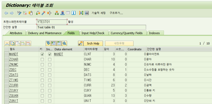  [SAP] SE11 테이블 조회 내역으로 검색