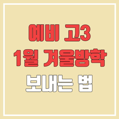 예비 고3 1월 겨울방학에 해야 할 일 (정시 위치 판단, 수시 전략 짜기) 예비 고3 1월 겨울방학에 해야 할 일 (정시 위치 판단, 수시 전략 짜기)
