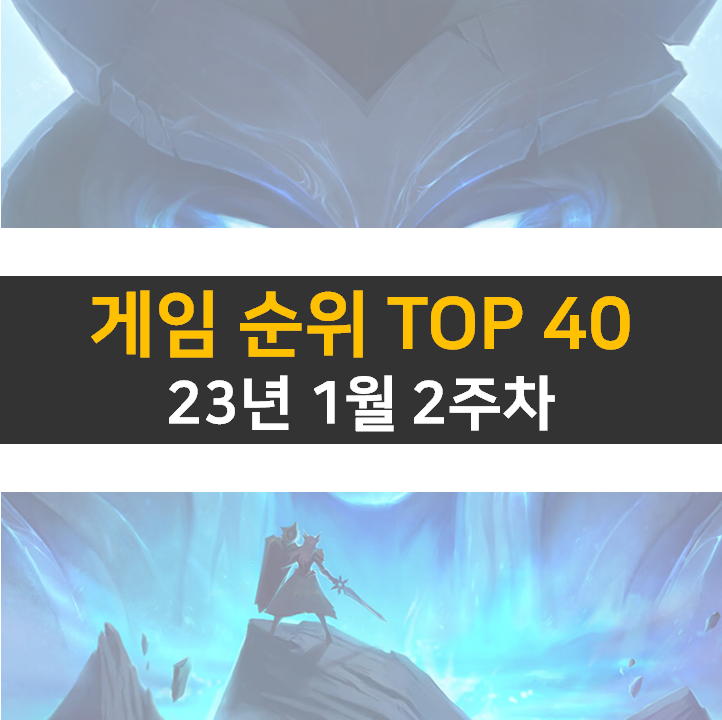 모바일, PC 온라인, 스팀 게임 순위 (2023년 1월 2주 차)