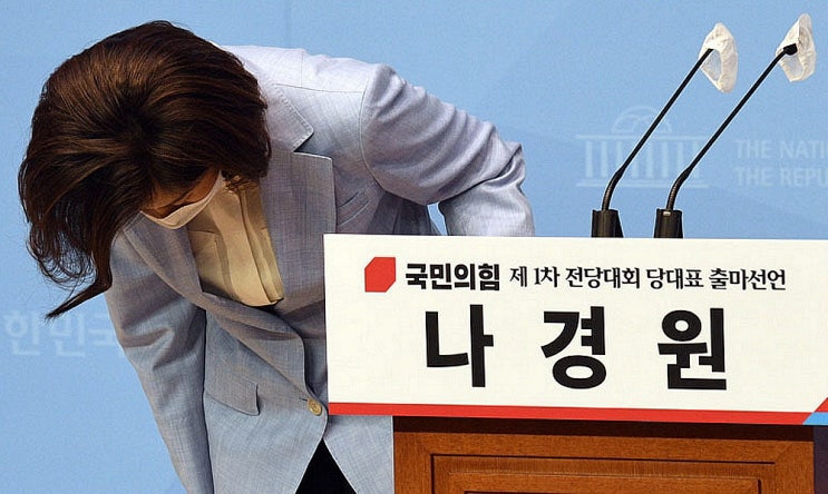 국민의힘 청년당원 100인…'<b>나경원 당대표 출마</b> 촉구' 기자회견