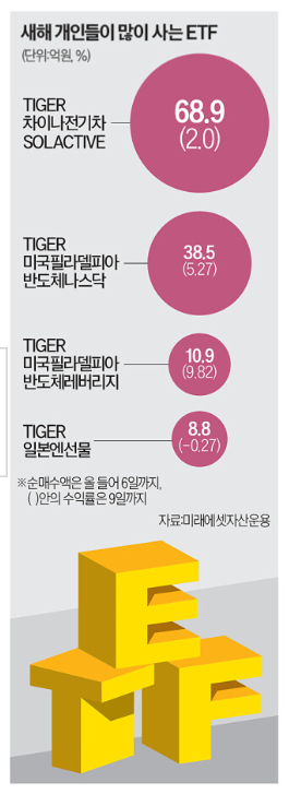  새해 개인들이 많이 사는 ETF 반등에 베팅한 개인투자자