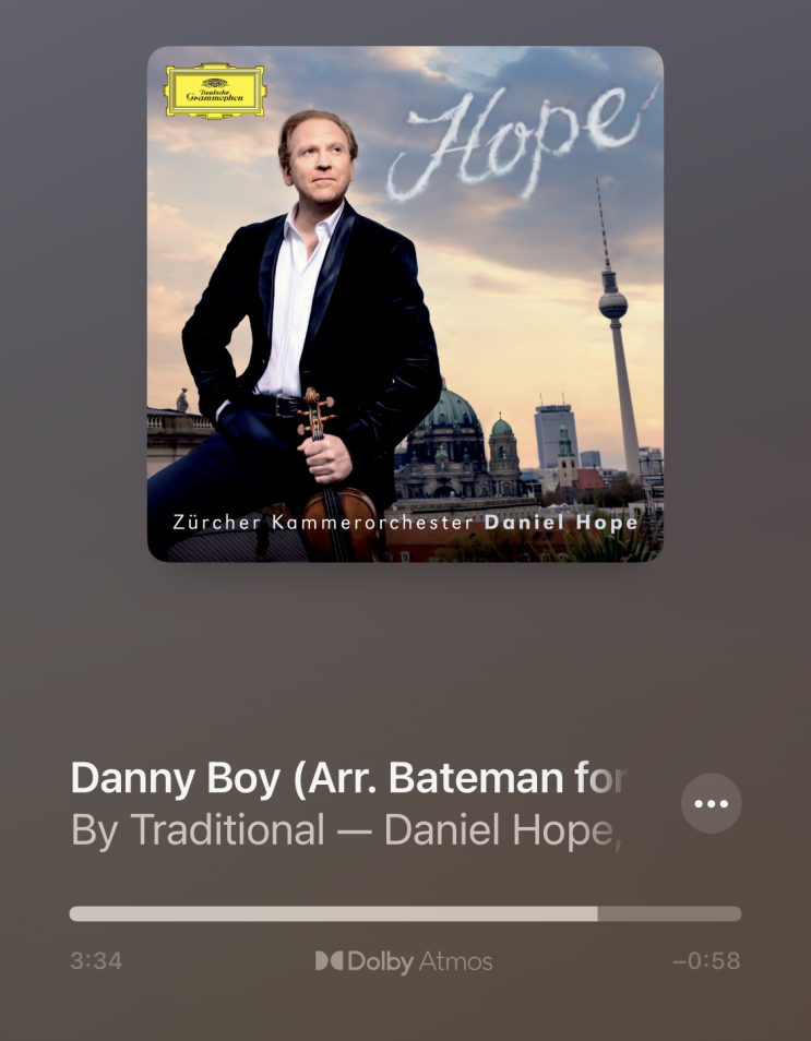  플레이리스트 / Danny boy 바이올린 연주곡, 다니엘 호프 버젼