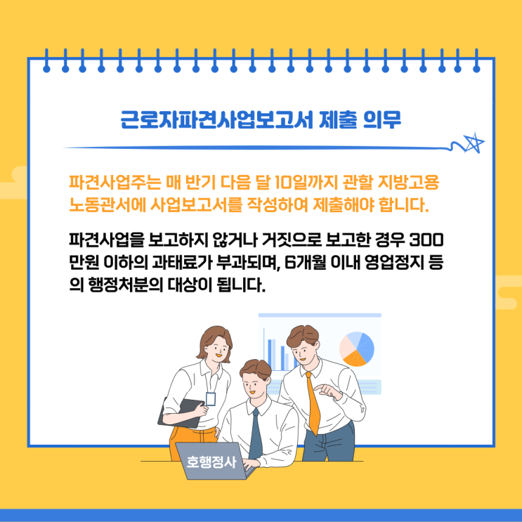 근로자파견사업보고서 제출 의무사항 안내