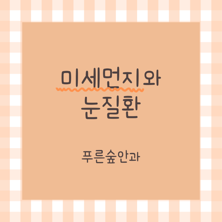  미세먼지 눈증상 : 미세먼지 때문에 눈이 불편할 수 있나요?