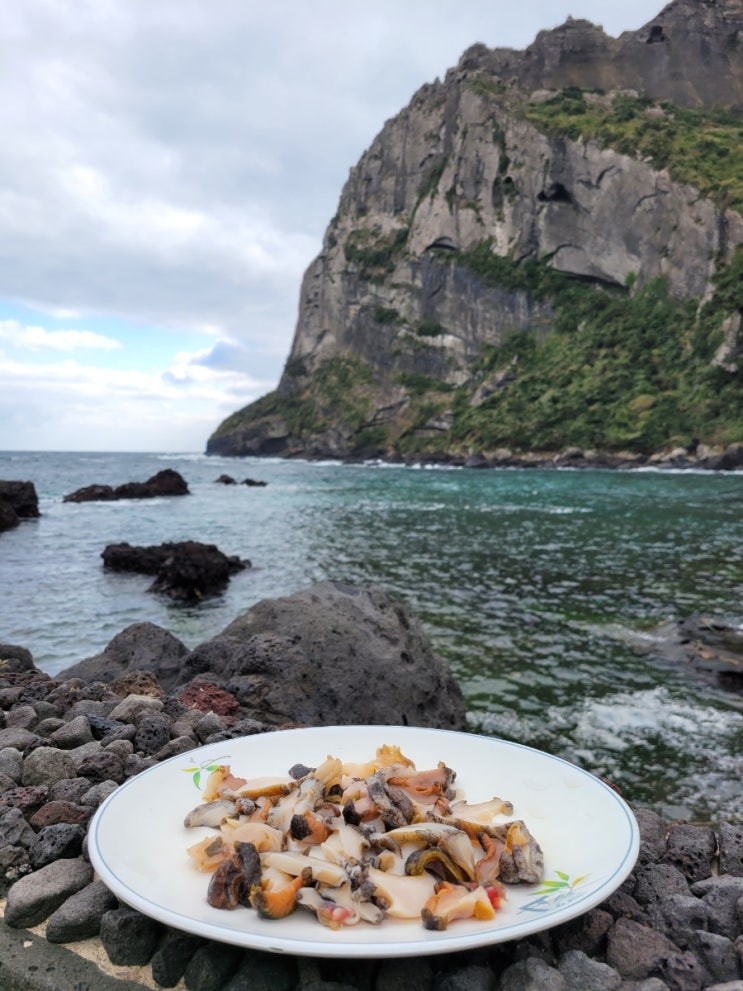  성산일출봉 엄청난 뷰맛집 해녀의집 자연산 소라와 전복 그리고 성산일출봉 무료코스까지