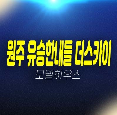 원주 혁신도시 유승한내들 더스카이 2블록 반곡동 미분양아파트 줍줍 분양가격 잔여호실 견본주택 예약