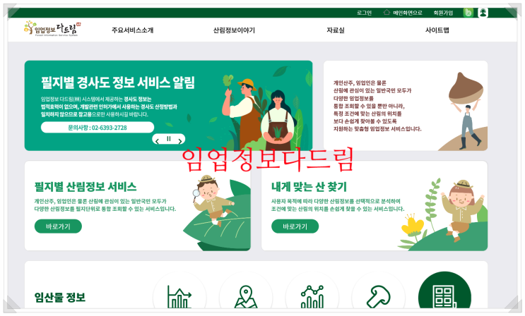  산지 개발 시 경사도 측정 사이트 이용방법-임업정보다드림