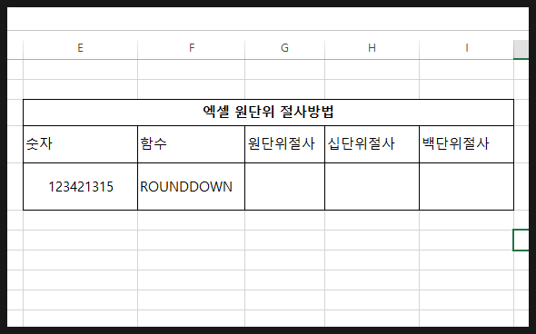엑셀 원단위 절사 Rounddown 함수 이용 : 네이버 블로그