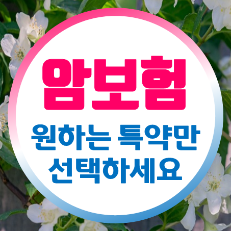  암진단금보험 낭비 없이 원하는 특약만 선택하세요.