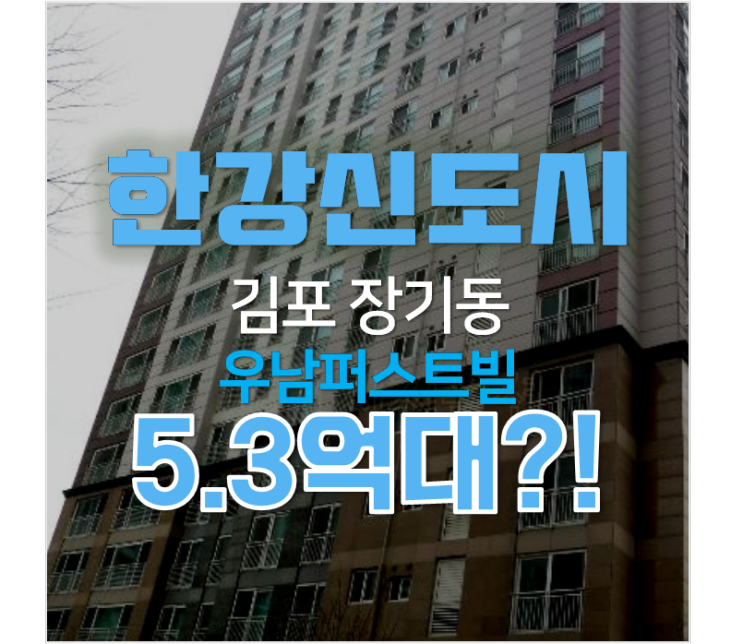 김포 한강신도시 장기동 우남퍼스트빌 아파트 43평형 경매 5.3억 !