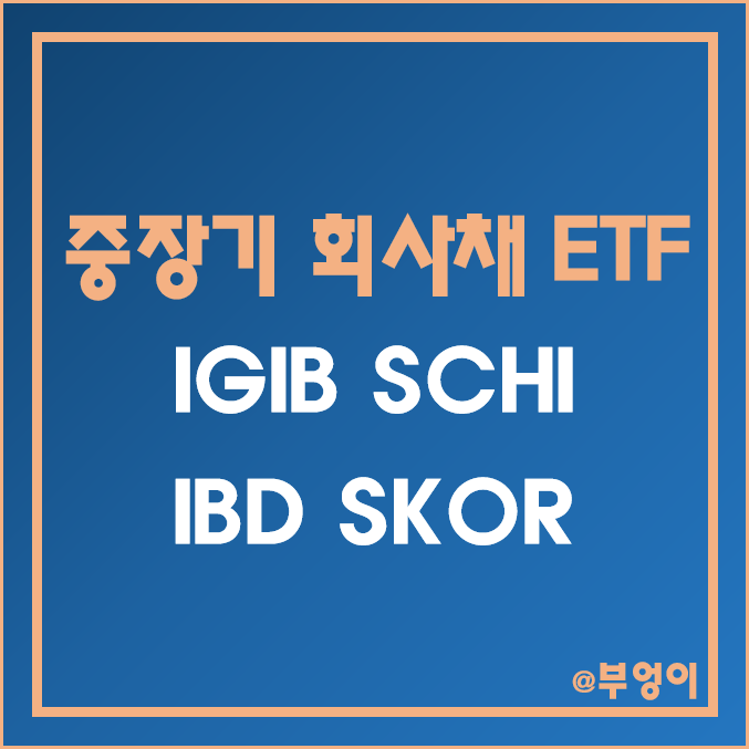 미국 중장기 회사채 ETF - IGIB, SCHI, IBD, SKOR 주가 및 배당 수익률 (배당주 투자 및 채권 관련주)