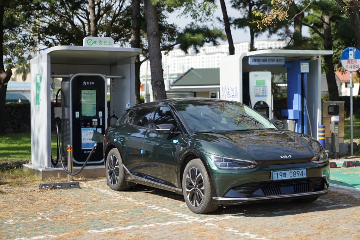  제주도 전기차 충전소 서귀포 월드컵 경기장 이용후기, ev6급속충전 200kw