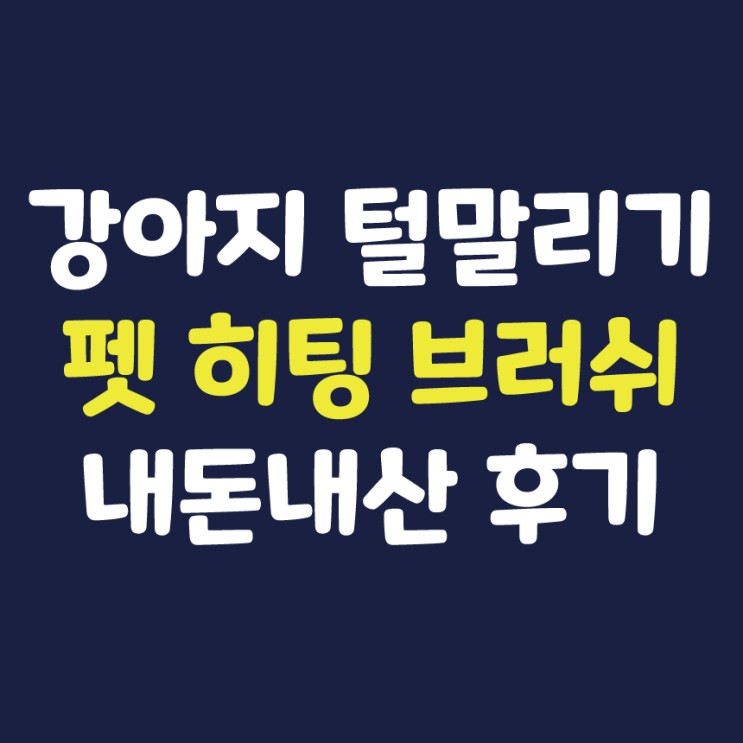 강아지 털 말리기 - 펫 히팅 브러시 (feat.내돈내산)
