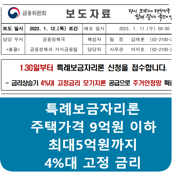  1월30일부터 특례보금자리론 신청 접수..1년간 한시 운영