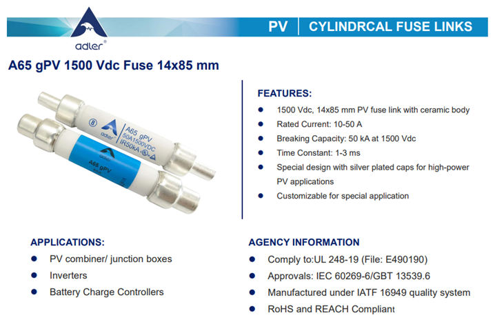  ADLER FUSE 1500VDC FUSE HOLDER 퓨즈 퓨즈 홀더 단가 납기 품질