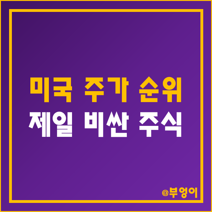 NYSE 및 나스닥 주가 순위 (미국 증시 중 제일 비싼 주식) NYSE 및 나스닥 주가 순위 (미국 증시 중 제일 비싼 주식)