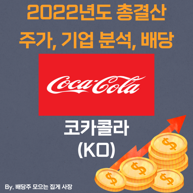 [코카콜라] 2022년도 총 결산 KO, KO 주가, KO 주식, 기업 분석, 배당 지급일, 배당락일, 배당 성향, 배당 수익률, 배당 성장률