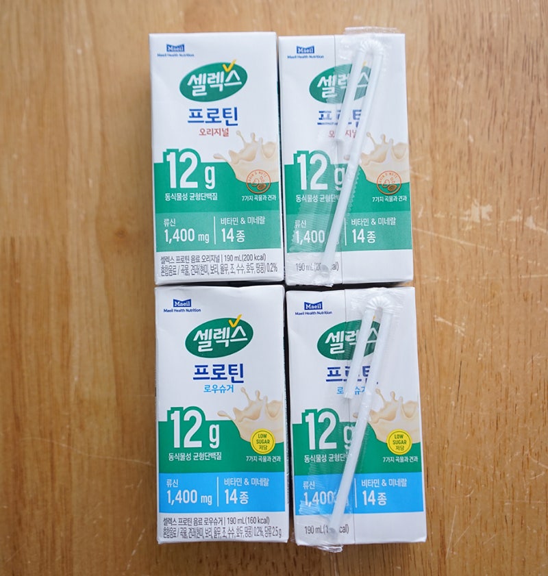 아침 단백질 음료 편의점 셀렉스 단백질 음료 오리지널 원당 평가