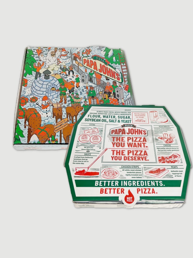 파파존스 피자 포장 리뷰 피자박스 인쇄제작 / 이지팩25 : 네이버 블로그