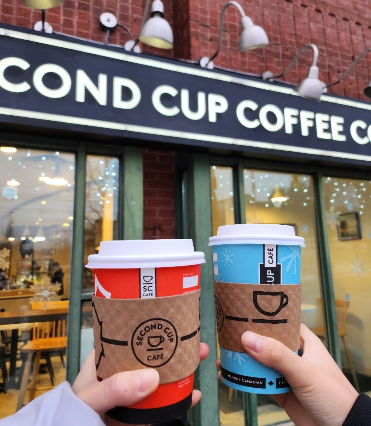 토론토 세컨드컵커피 second cup coffee 라떼, 메이플라떼, takis 과자