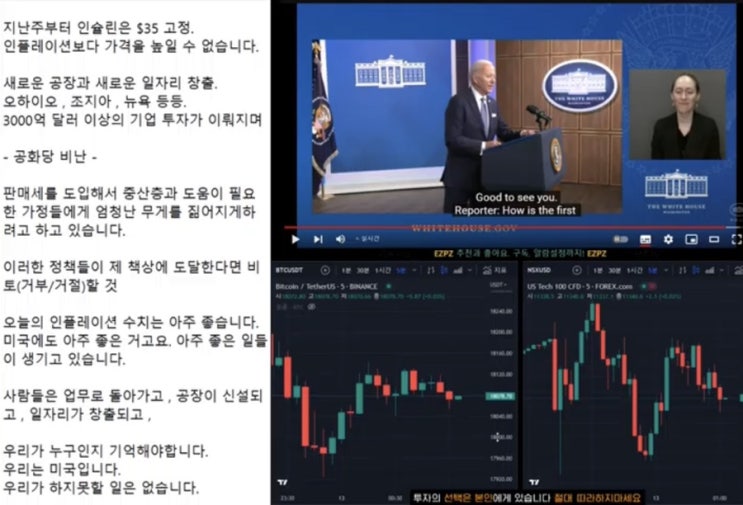 바이든 대통령 연설 ( 경제 인플레이션 ) / 2월 금리인상 25bp 예상