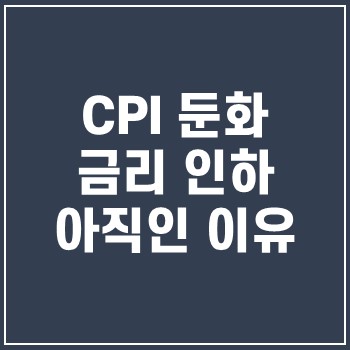  미국 소비자 물가지수 CPI 둔화 금리 인하 아직인 이유