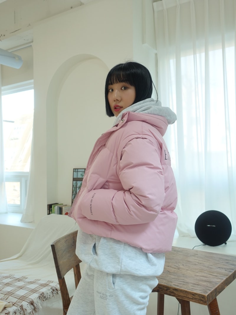 여성숏패딩 에트오소메 핑크패딩 오버핏패딩 추천