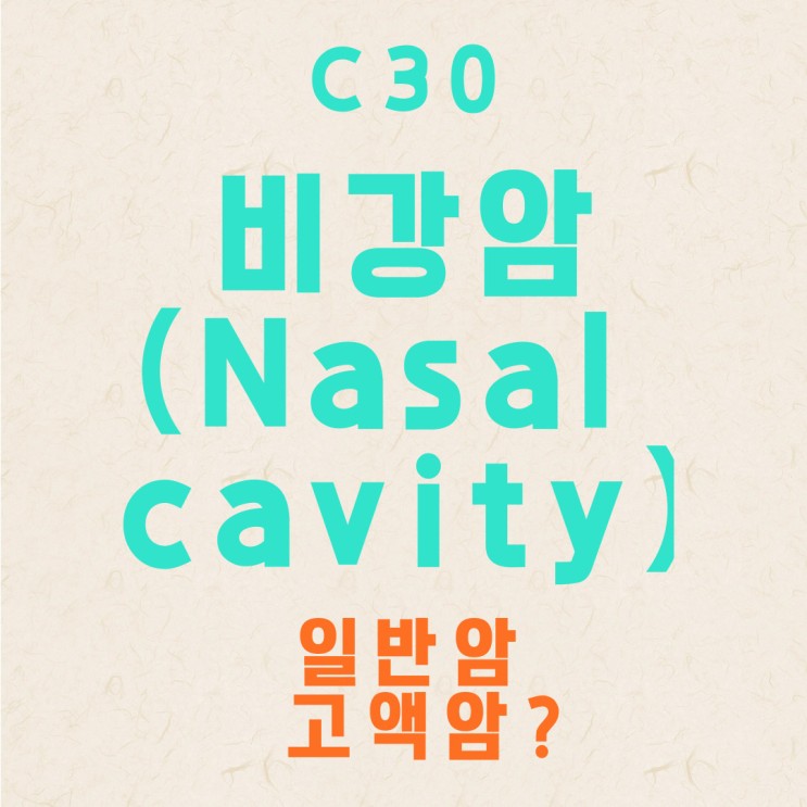 C30 비강암(nasal cavity cancer)일반암이 아닌 고액암 검토!!필요!