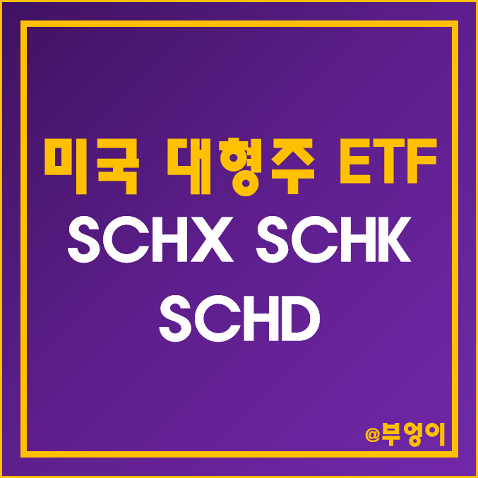 찰스 슈왑 대형주 미국 ETF - SCHX, SCHK, SCHD 주가 및 배당 수익률 (분기 배당주)