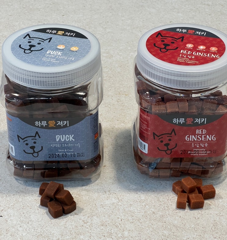  가성비 좋은 대용량 400g 강아지간식 「하루애져키간식」 리뷰