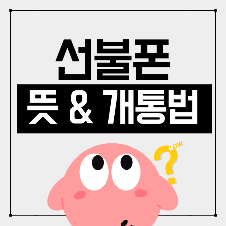  선불폰 뜻 그리고 개통방법 & 잔액 확인 하는법