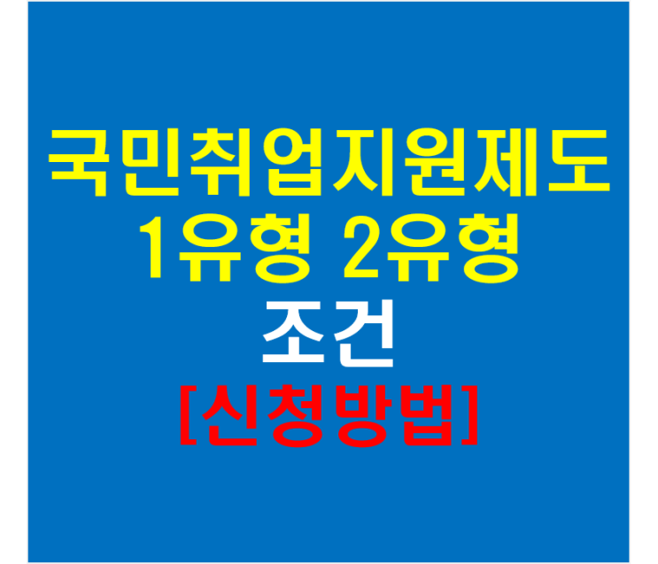  국민취업지원제도 1유형 2유형 조건 신청 방법