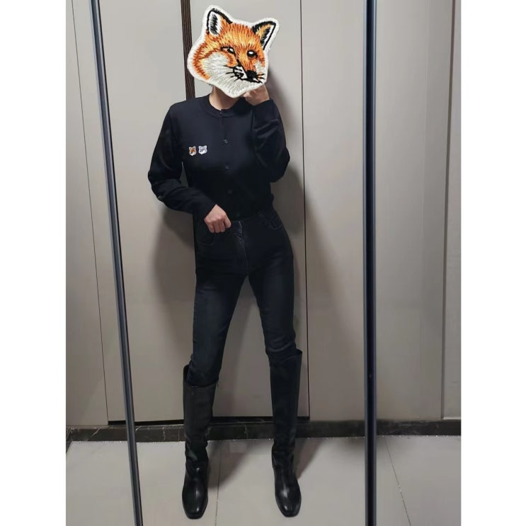  메종키츠네 가디건 더블폭스헤드 요즘 즐겨입는