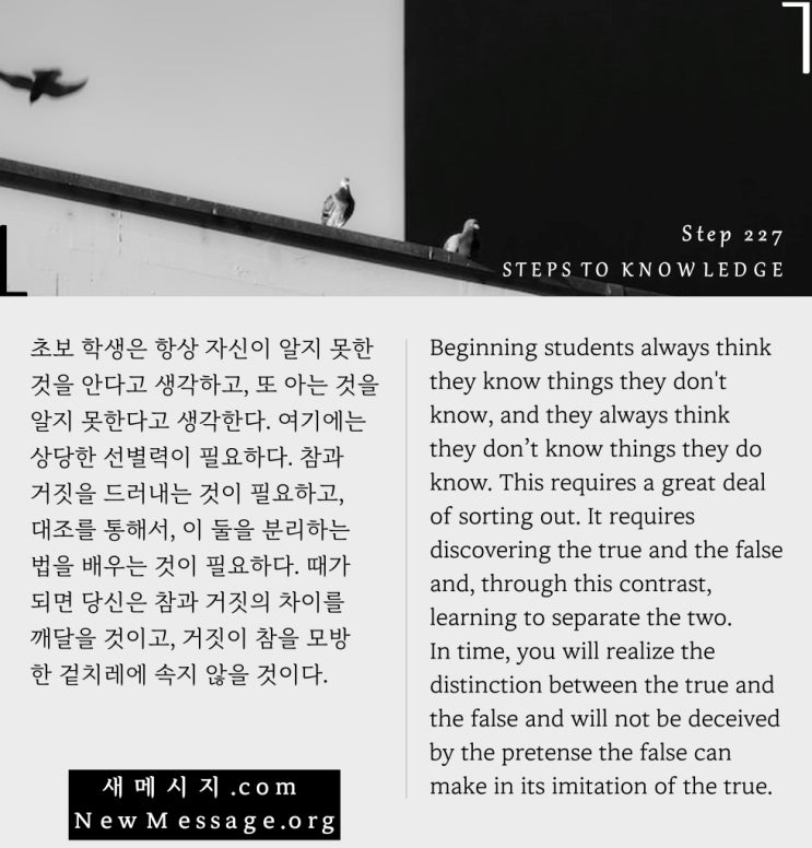제 227 계단 : 오늘 나는 내가 안다고 생각하지 않을 것이다 I will not think that I know today 제 227 계단 : 오늘 나는 내가 안다고 생각하지 않을 것이다 I will not think that I know today