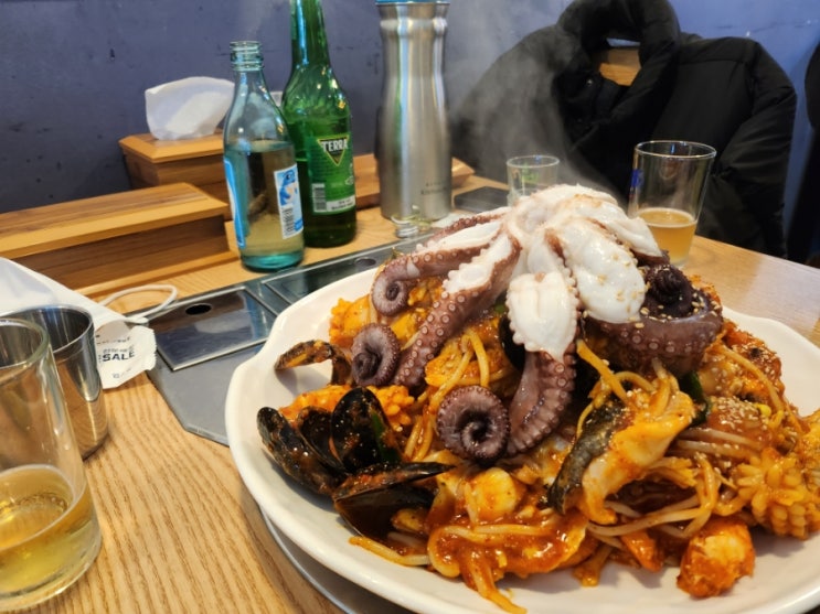  아구킹 남양주 호평점-해물찜 중 사이즈 소맥이랑 먹어보기