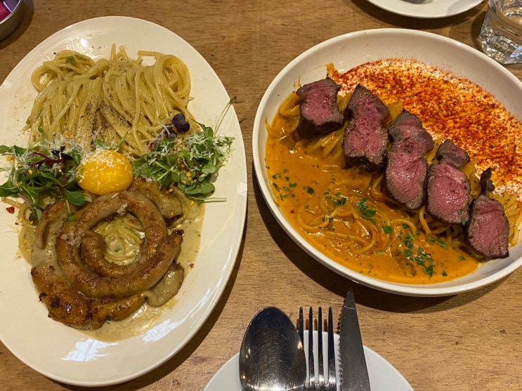  [돈부리파스타] 송리단길 맛집,로제 스테이크 크림 파스타,곱창 청양 크림 파스타 내돈내산 후기