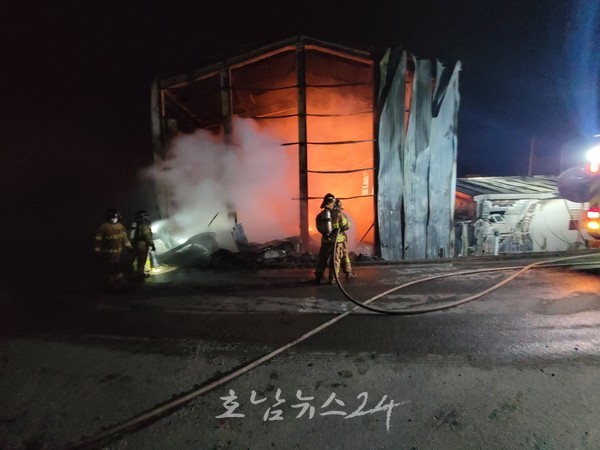  순천소방서, 서면 구상리 공장화재 진압 부분통제단 가동