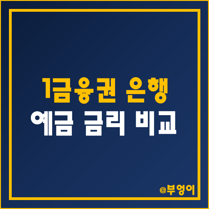 정기 예금 이자 높은 은행 (1금융권 금리 비교, 특판 이자율 순위, 12개월 이율, 은행금리비교)