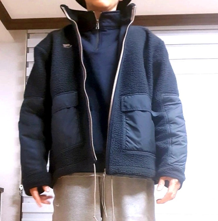 [나이키 후리스]DD5022-010 나이키 에센셜 셰르파 자켓(착용후기,싸이즈)