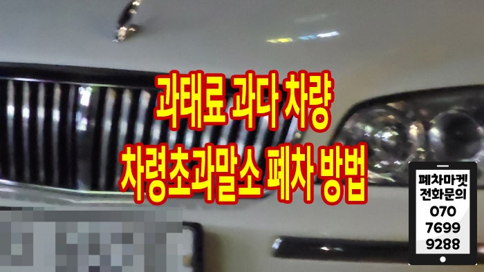  과태료 과다 차량 차령초과말소 폐차 방법