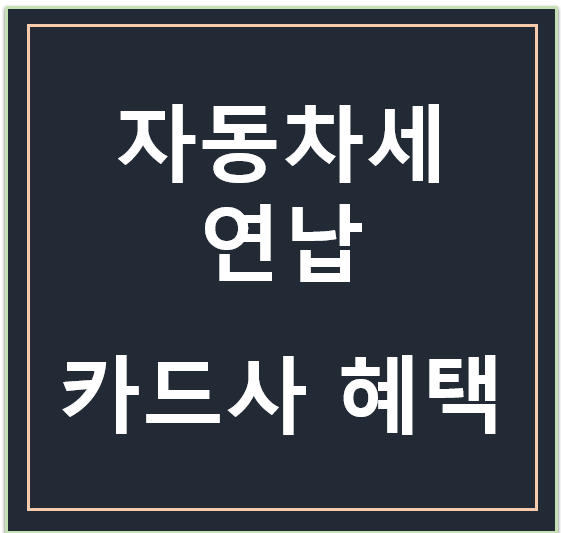 자동차세 연부 연납, 카드사 혜택 자동차세 연부 연납, 카드사 혜택