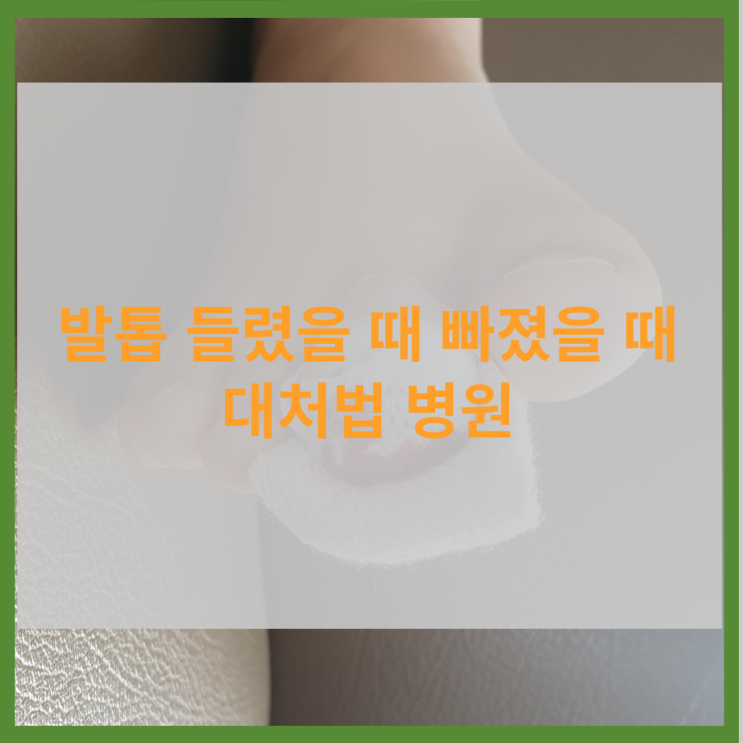  발톱 들렸을 때 빠졌을 때 대처법 병원